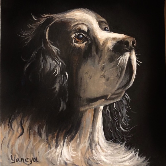 yaneya Other - Original Oil Painting Signed custom animal portraits dog painting